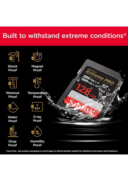 128GB Extreme Pro Sdxc Uhs-Ii Hafıza Kartı - C10, U3, V60, 6k, 4K Uhd, Sd Kart - SDSDXEP-128 indirimleri