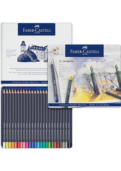 Faber-Castell Goldfaber Sulu Boya Kalemi, 24 Renk, Yüksek Pigment, Canlı Renkler, Su ile fiyatları