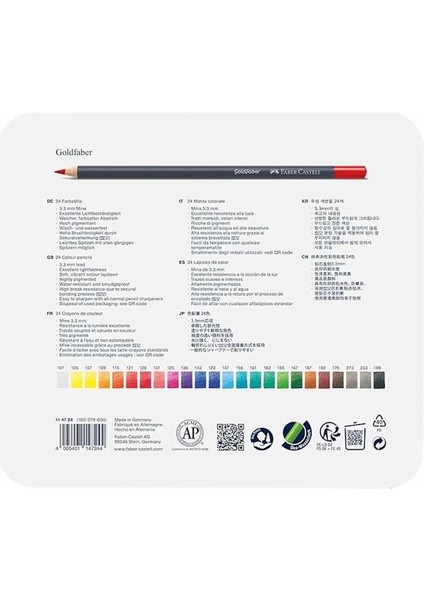 Faber-Castell Goldfaber Sulu Boya Kalemi, 24 Renk, Yüksek Pigment, Canlı Renkler, Su ile indirimleri
