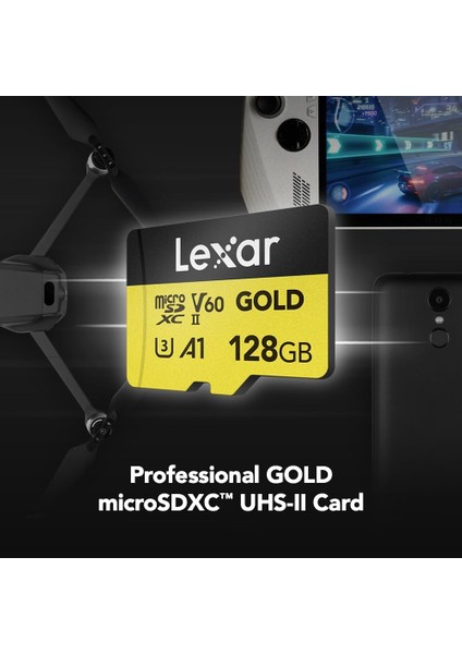 Professional 128GB 280 Mb/s Gold Micro Sd Hafıza Kartı modelleri
