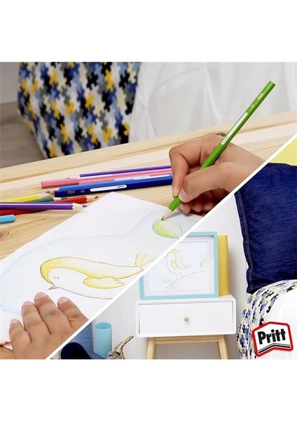 12'li Uzun Kuru Boya Kalemi, 12 Renk