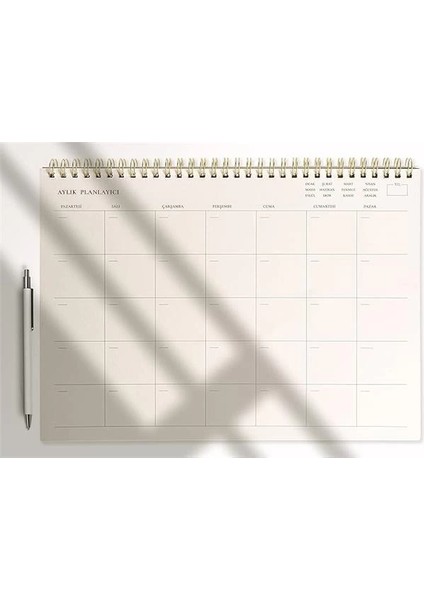 Aylık Spiralli Tarihsiz Planlayıcı - 110GR Ivory Kağıt, 21X29.7 Cm, 24 Yaprak, Boş fiyatları