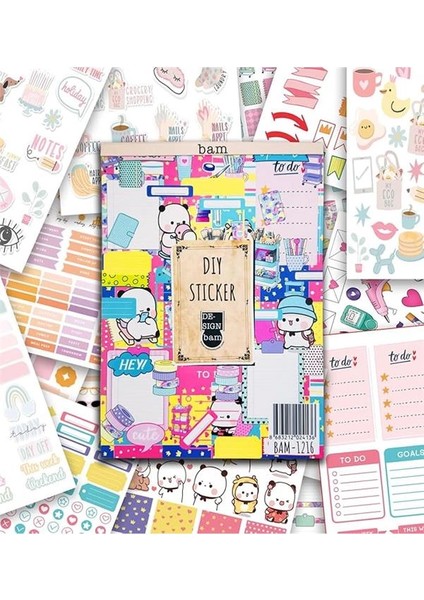 Girl Power My Dıy Sticker Book 24 * 17 cm 16 Sayfa Özel Tasarım Rengarenk Sticker Kitabı