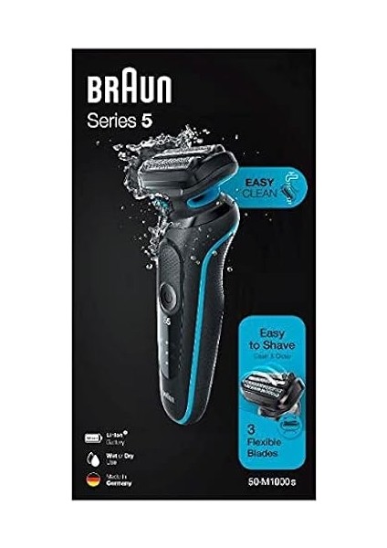 81692835 Seri 5 M1000S Kablosuz Tıraş Makinası, Easyclean Teknoloji, Easyclick Islak&kuru, Şar indirimleri