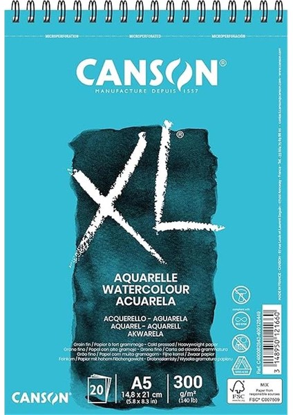 Spp Canxl Aquarelle 20S A5 300G Suluboya Bloğu