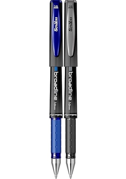 Scrıkss Offıce Broadlıne 1.0 mm Jel Kalem Siyah & Mavi 2'li Blister