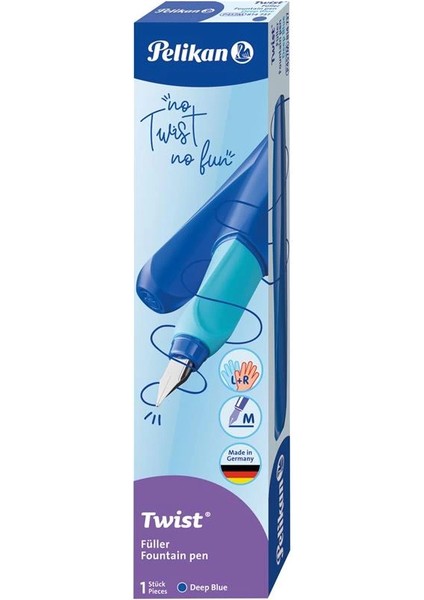 814737 Dolma Kalem Twist Yay M, Derin Mavi, 1 Kartuş Dahil, 1 Adet fiyatları