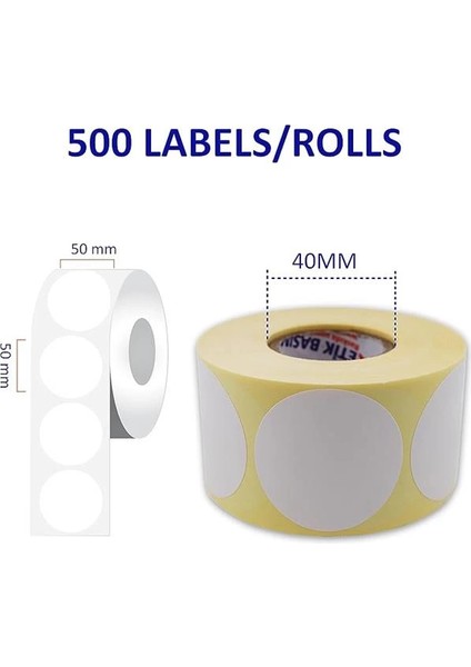 Etiketler , Al Hızlı Al Eko Termal Etiket 50MM Çap Ruloda 500 Adet 40MM Kuka Çapında fiyatları