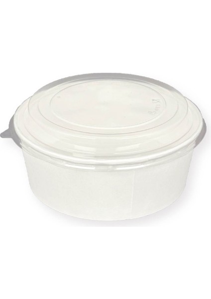 Beyaz Karton Salata Kasesi Kapaklı 1300CC modelleri