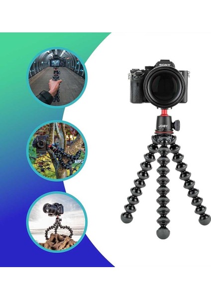 Gorillapod 3k Kit Esnek ve Hafif Tripod (Dslr, Csc ve Aynasız Kameralar Için Küre Başlıklı, 3 K modelleri