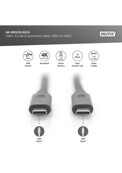 1m M/m USB Type-C Bağlantı Kablosu AK-300139-010-S fiyatları