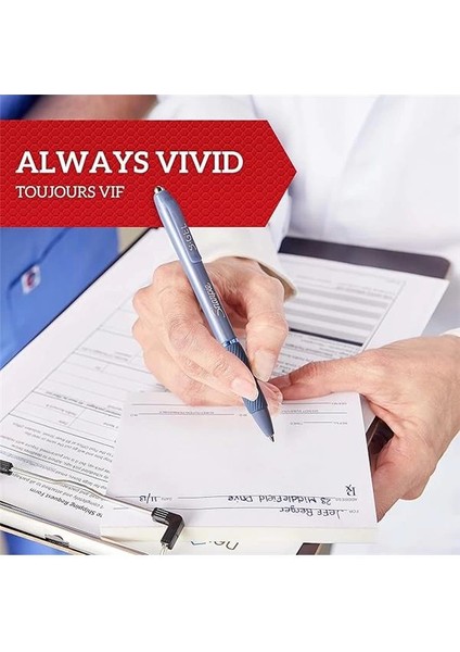 S-Gel Jel Kalem 0.7 mm Uç, Buz Mavisi & Beyaz Inci 4'lü Paket, Siyah & Mavi Mürekkep fırsatları