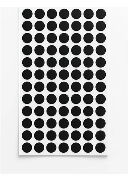 Yuvarlak Etiket Siyah 15 mm -1.890 Adet- Renkli Etiketler, Yapışkan Noktalar, Renkli, Çok Amaçlı