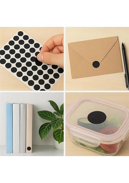 Yuvarlak Etiket Siyah 15 mm -1.890 Adet- Renkli Etiketler, Yapışkan Noktalar, Renkli, Çok Amaçlı fiyatları