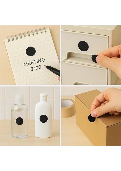 Yuvarlak Etiket Siyah 15 mm -1.890 Adet- Renkli Etiketler, Yapışkan Noktalar, Renkli, Çok Amaçlı modelleri