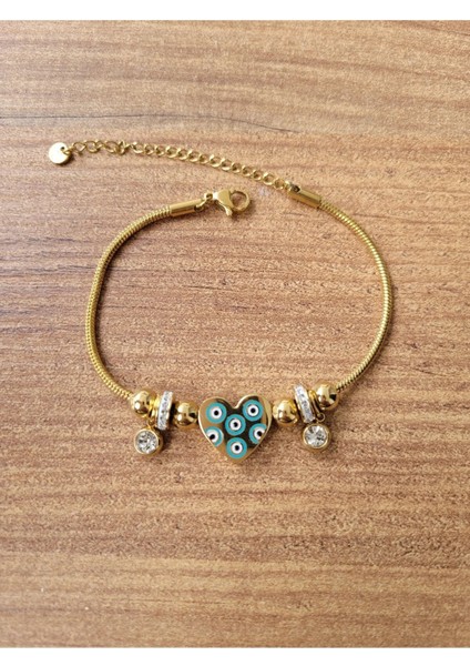 Nazar Boncuklu Charmlı Paslanmaz Çelik Bileklik fiyatları