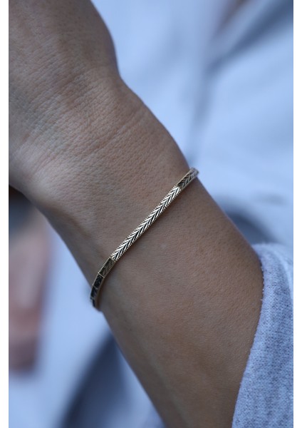 14 Ayar Altın Kalemli Plaka Ajda Bileklik