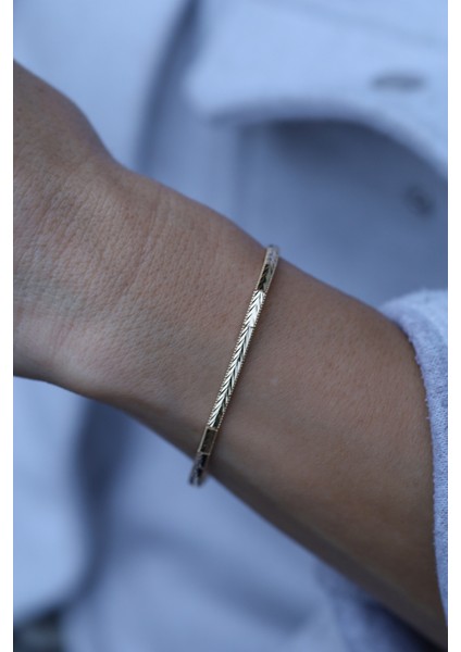 14 Ayar Altın Kalemli Plaka Ajda Bileklik modelleri