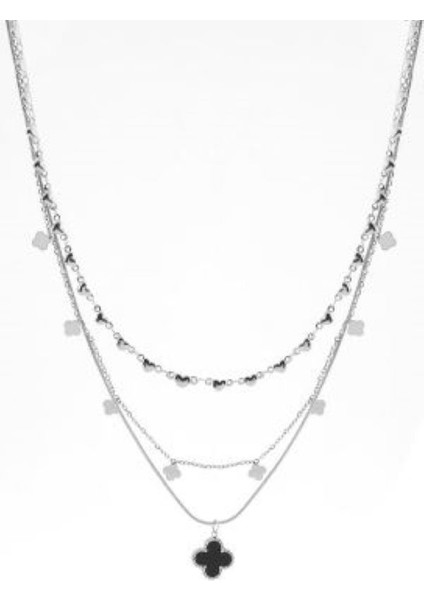 316L Paslanmaz Çelik 3 Sıralı Yonca Kolye modelleri