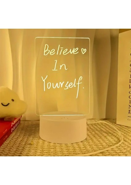 Işıklı Not Tahtası USB ile Çalışan Mesaj Panosu Gece Lambası Dekor