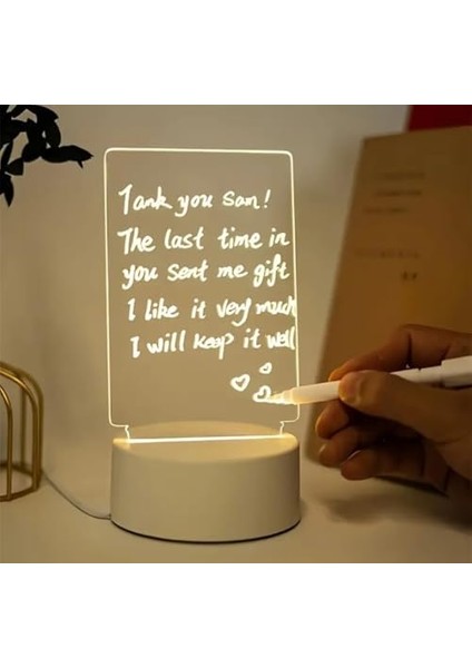 Işıklı Not Tahtası USB ile Çalışan Mesaj Panosu Gece Lambası Dekor fiyatları