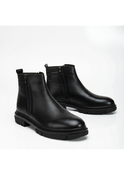 Hakiki Deri Erkek Çift Fermuarlı Kauçuk Taban Günlük Bot fırsatları