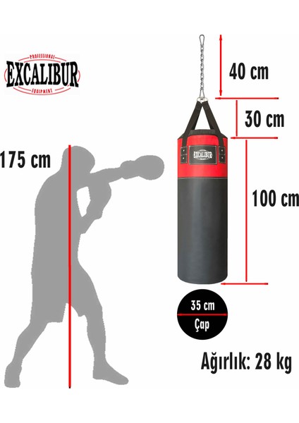 Sunstar Boks Kum Torbası 100 x 35 cm Kırmızı modelleri