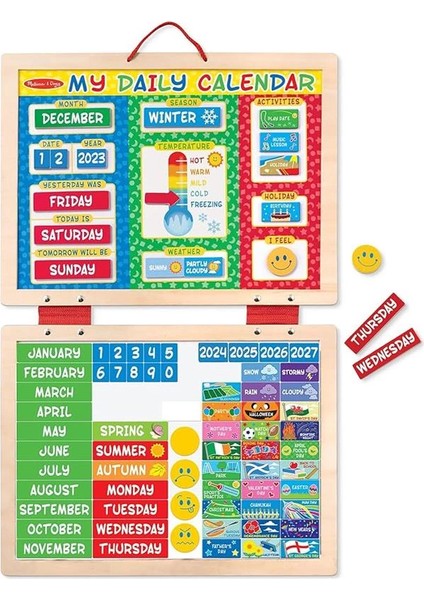 & Doug Ilk Günlük Manyetik Takvimim, Gelişimsel Oyuncak, Mıknatıslı Aktiviteler, 3+, Erkek