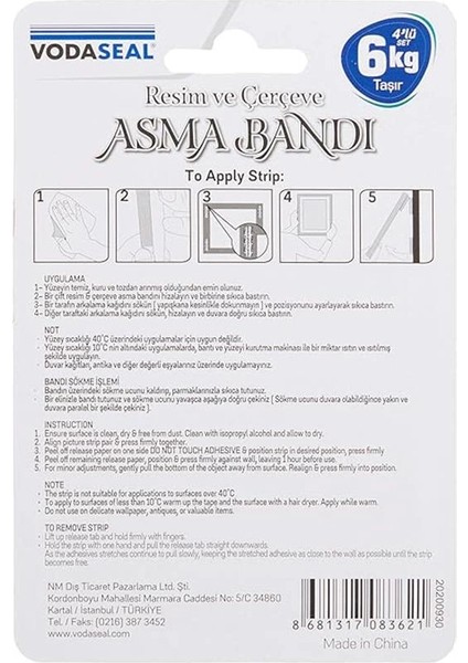 53.01.082 Resimli Çerçeve 4'lü Cırt Bant fiyatları