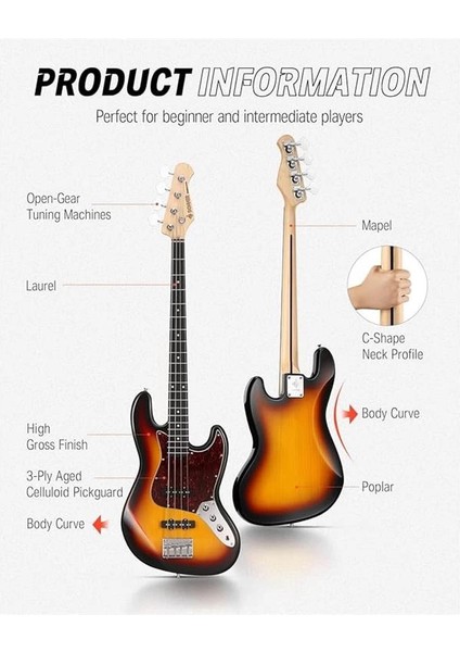 DJB-510D Jb-Style Bas Gitar (Sunburst) fırsatları