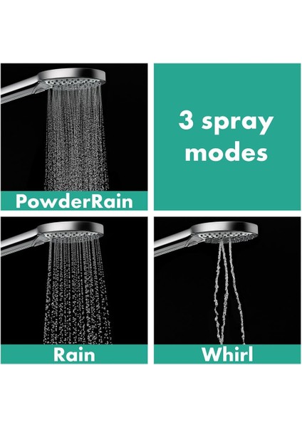 Raindance Select S Ayarlanabilir 12,7 cm El Duş Başlığı Seti Modern 3 Sprey Pudra Yağmuru, fırsatları
