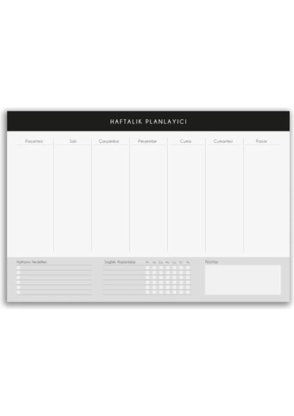 3'lü Masaüstü Planlayıcı Set Siyah Kenarlı (Günlük, Haftalık, Aylık Planlayıcı) fırsatları