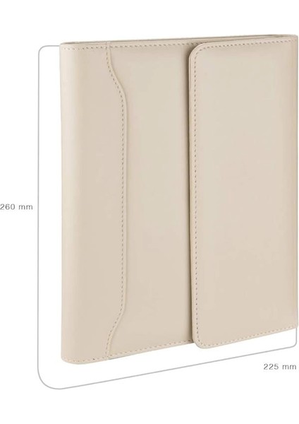 5217 Ajanda Tarihsiz Çizgili 17 x 24 cm Ajanda/defter Hesap Makineli Suni Deri Organizer, Bej modelleri