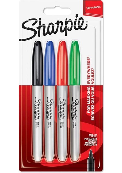 Kalıcı Keçe Kalem, Ince Uçlu. 4 Adet