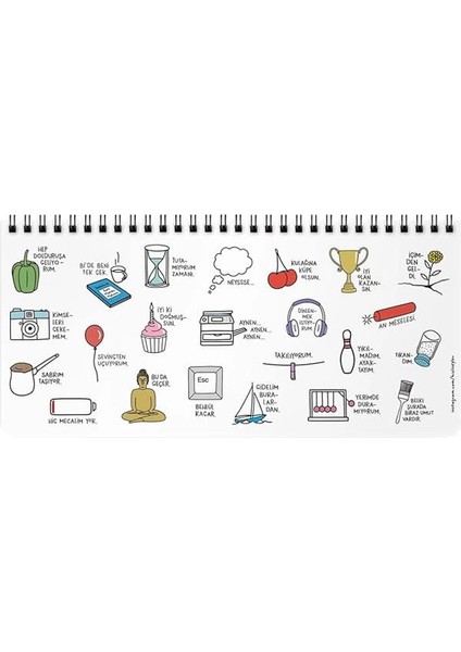 Hisli Şeyler 13X27 Spiralli, Stickerlı Haftalık Planner - Zirvedeyim Canım Duymuyorum fırsatları