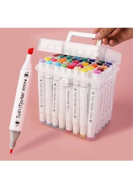 Çift Taraflı Marker Kalem Seti, Profesyonel Kutulu Keçeli Kalem Seti, Çeşitli Renklerde