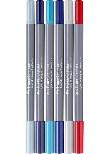Faber-Castell Goldfaber Aqua Çift Uç Markör Kaligrafi 6’lı Seaside, Fırça ve Fineliner, Solmaya modelleri