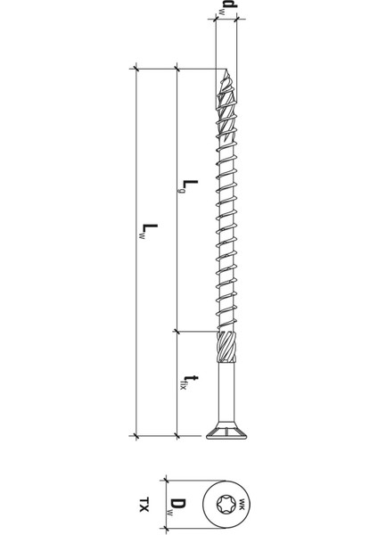 Kmwht Havşa Başlı Torx Ahşap Vidası - 6X240 mm | 100’LÜ Paket – Profesyonel Ahşap Montaj Vidası modelleri