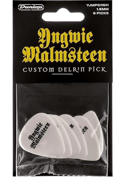 Jım Dunlop Pena Signature Yngwie Malmsteen Delrin 1,5 mm 6 Adet, Beyaz