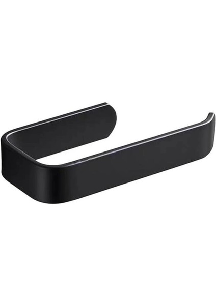 Yapışkanlı Lüks Tasarım Lamalı Tuvalet Kağıtlığı Siyah