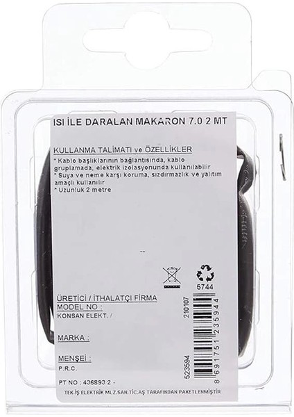 Tek-Iş 523594 Isı Ile Daralan Makaron 1/4 - 6.4 Mm, Siyah, 2 Metre fırsatları