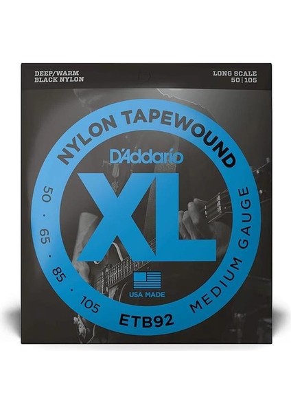 D'addario ETB92 Saitensatz Tapewound Bass Medium 50-105 Long Scale fiyatları