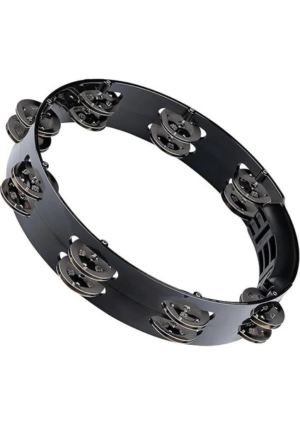 Percussion HTT10BK Stainless Steel Jingle 1-Row 10 Inç Tour Tamburin (Siyah)