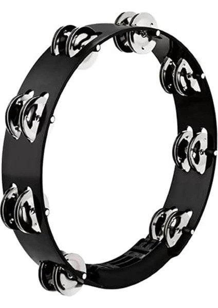 Percussion HTT10BK Stainless Steel Jingle 1-Row 10 Inç Tour Tamburin (Siyah)