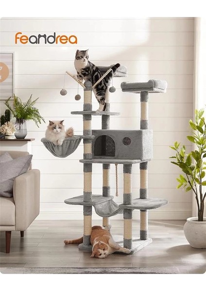 Tırmalama Ağacı, Xxl Kedi Ağacı, 164 Cm, Açık Gri PCT087W01 fiyatları