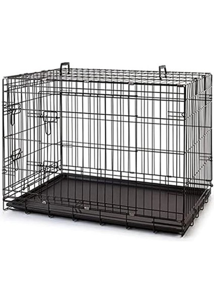 Metal Kedi Köpek Kafesi Siyah 107X71X78CM