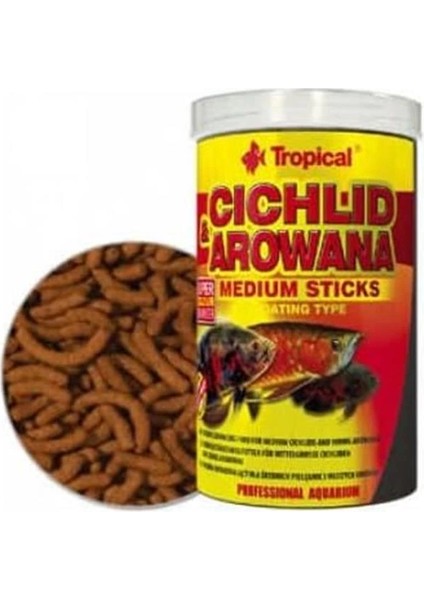 Cichlid Arowana Medium Sticks Balık Yemi 1 Lt (Orjinal Kutu)
