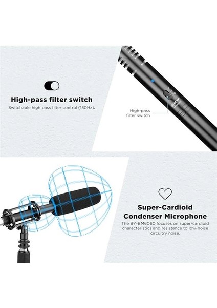 BY-BM6060 Profesyonel Shotgun Mikrofon fiyatları