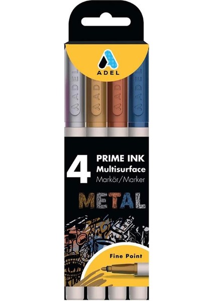 Prime Ink Multisurface 4'lü Metalik Markör