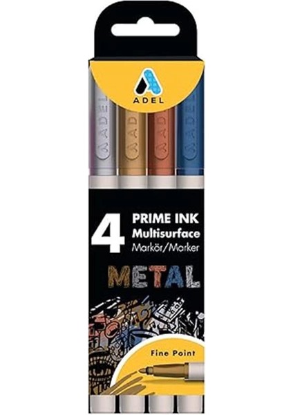 Prime Ink Multisurface 4'lü Metalik Markör modelleri